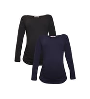 LuvmaBelly MYRA2301_2302 Hamile tshirt seti (Siyah-Lacivert)