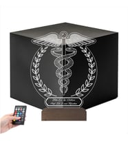 Luvivia Doktor Tıp Logo Tasarım Hediye Kişiye Özel 3D Lamba - Masa Gece Lambası