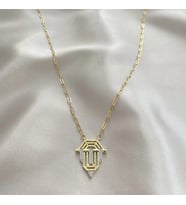 Altın Renk Serenay Leyla Kolye Gold Bijuteri Kolye- 3182