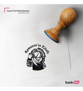 Bebek Chucky Kişiye Özel Kitap Damgası Kitap Mührü Kaşe Kitap Mühür Özel Damga 426