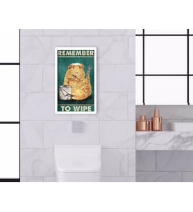 BK Home Banyo Tuvalet Dekoratif Ahşap Beyaz Çerçeveli Tablo-13