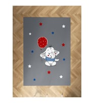 MEKTA HOME BEBEK VE ÇOCUK ODASI Filli Kırmızı Balon Desenli Halı