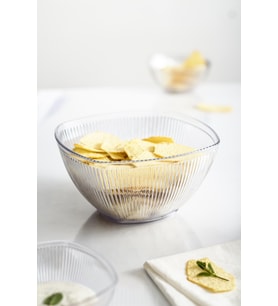 Akrilik Barok Şeffaf Orta Boy Kare Meyve & Salata Kasesi & Karıştırma Kabı / 1,5 Lt (Cam Deği̇ldi̇r