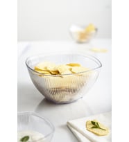 Akrilik Barok Şeffaf Orta Boy Kare Meyve & Salata Kasesi & Karıştırma Kabı / 1,5 Lt (Cam Deği̇ldi̇r