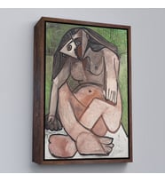 Çerçeveli Pablo Picasso - Nu Accroupi Tablo (Siyah)
