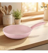ARZU ÇELİK 20 Cm Granit Tek Saplı Tava - Pembe