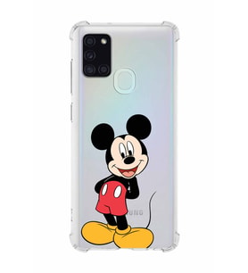 Samsung Galaxy A21s   Köşe Korumalı Antişok Kapak Mickey Mouse Tasarımlı Şeffaf  Kılıf