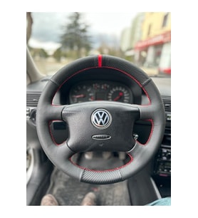 Volkswagen Passat B5 Araca Özel Direksiyon Kılıfı (noktalı Karbon Yüzüklü)