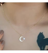 Kadın Ayyıldız Altın Kolye