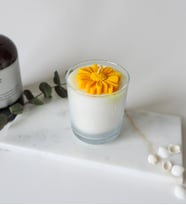 Organik Doğal Sandal Kokulu Soya Wax El Yapımı Cam Mum 250 Cc
