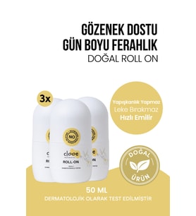 Alüminyum İçermeyen Leke Yapmayan Ferahlatıcı Çay Ağacı Özlü Doğal Roll-On Deodorant 3x50 ml