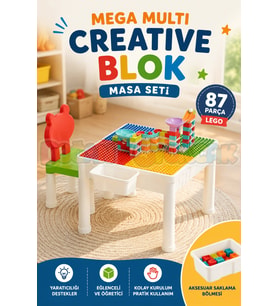 Mega Multi Creative Blok Masa Seti - Slide Blocks - Lego Oyuncakları - Yaratıcı Top Oyunu - Creative