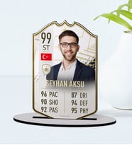 BK Gift Kişiye Özel Ahşap Biblo Futbolcu Kartı-10
