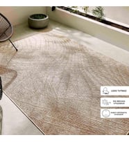 Ocean Home Textile Leke Tutmaz İç Dış Mekan Bej Renk Desenli Halı Kilim 160 x 230 cm