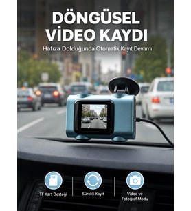 Mini Araç İçi Kamera Sürekli Kayıt Geniş Açılı Yeni Nesil