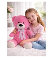 50 Cm Elyaf Dolgulu Toscano İthal Kumaş Pofuduk Sevimli Ayıcık Peluş Ayı Peluş Oyuncak (Pembe)