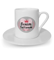 Kişiye Özel Benim Sultanım Tasarımlı Beyaz Kahve Fincanı