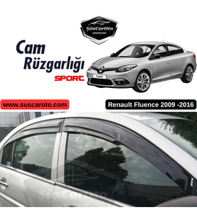 Renault Fluence 2009-2016 Uyumlu Mugen Cam Rüzgarlığı Seti Piano Black 4'lü İthal
