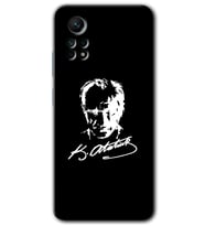Redmi Note 12 Pro 4G Kılıf HD Desen Baskılı Kılıf - Atatürk Silüet İmza