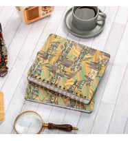 Dival Notebook 16,5x20 cm Şehir Sert Kapak Noktalı Tarihsiz Spiralli Not Okul Defteri (Altın Rengi)