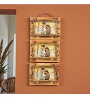 El Yapımı Doğal Ahşap 3’lü Bambu Bamboo Fotoğraf Çerçevesi Dekoratif Ev Ofis Hediyesi Duvar Süsü -10