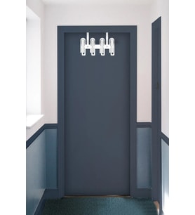 Modern Desenli Metal Kapı Arkası Askılığı Beyaz