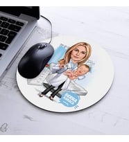 Kişiye Özel Doğum Doktoru Kadın Karikatürlü Mousepad