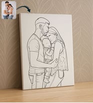 BK Gift Kişiye Özel Line Art Tasarımlı Kanvas Tablo-1, Arkadaşa Hediye, Sevgiliye Hediye, Eşe Hediye
