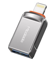 Mcdodo iPhone dan  USB 3.0 a OTG Çevirici Adaptör OT-8600 (Gümüş-Siyah)