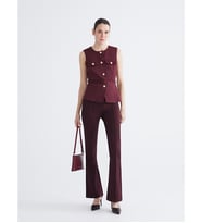 LCWAIKIKI Classic Bordo Ekstra Dar Fit İspanyol Paça Kadın Pantolon