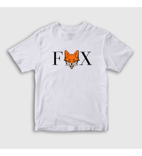 Presmono Unisex Çocuk Beyaz Logo Fox Tilki T-Shirt 367939tt