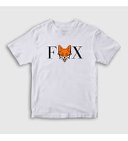 Presmono Unisex Çocuk Beyaz Logo Fox Tilki T-Shirt 367939tt