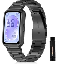 [Stainless Steell] Huawei Band 11/11 Pro ile Uyumlu Çelik Kordon [Kısaltma Aparatlı] Paslanmaya Dayanıklı Huawei Band 11 Kordon Katlanır Tokalı Bakla Model Huawei Band 11 Pro Kordonu