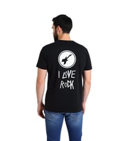 Erkek Rock Müzik Severim Gitar Baskılı Kısa Kollu Günlük Tişört Konforlu Kesim Rahat Modern Şık