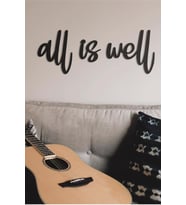 All Is Well Duvar Yazısı Ahşap Duvar Tablosu Dekoratif Duvar Süsü (Siyah - Beyaz)