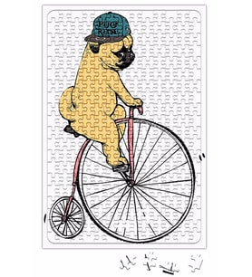 Pug Köpek Bisiklet Şovu Puzzle 240 Parça Yapboz