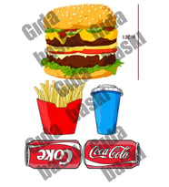 Yenilebilir Şeker Kağıt Burger Temalı Pasta Süsleme