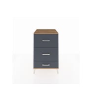 Kronos Komodin 3 Çekmeceli 60x59x96 Çam-Antrasit