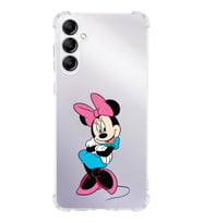 Samsung Galaxy A14 Uyumlu Köşe Korumalı Antişok Kapak Minnie Mouse Tasarımlı Şeffaf Silikon Kılıf