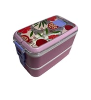 Vagonlife VGN6748 700ml 2 Katlı Pembe Çelik Beslenme Kutusu
