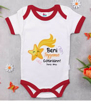 BK Kids Kişiye Özel Beni Teyzeme Götürün Tasarımlı Kırmızı Bebek Body Zıbın-1