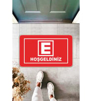 Kırmızı Eczane Önü Paspas Hoşgeldiniz KP46