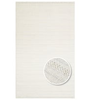 Makine Kaymaz Yıkanabilir Beyaz Modern Triko Salon Halısı Mutfak Halısı Koridor Halısı Yolluk 01 WHITE