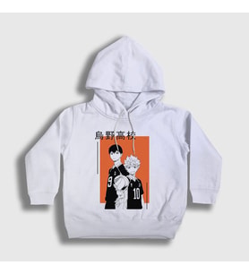 Presmono Unisex Çocuk Beyaz Kagehina Voleybol Anime Haikyu Kapüşonlu Sweatshirt 237538tt