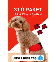 Erkek köpekler için çiş bezi & erkek köpek külot renkleri (Kırmızı)