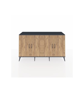 Kronos Konsol 6 Raflı 4 Kapaklı 176x59x99 Antrasit-Çam/Aytaşı