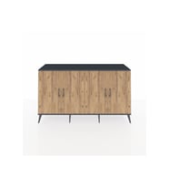 Kronos Konsol 6 Raflı 4 Kapaklı 176x59x99 Antrasit-Çam/Aytaşı