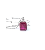 Sky Diamond Red Creative Rubies 925ayar Gümüş Baget Tek Taş Kolye