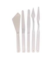 Spatula Seti plastik, akrilik, yağlı boya, hobi, modelaj, esnek ve ergonomik 5'li set (Çok Renkli)