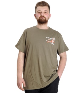 Mode XL Büyük Beden Erkek T-shirt CULTURE 23146 Haki